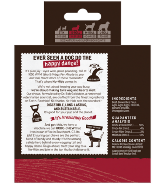 Earth Animal No Hide Rolls Value Box Small BEEF 6 Pack