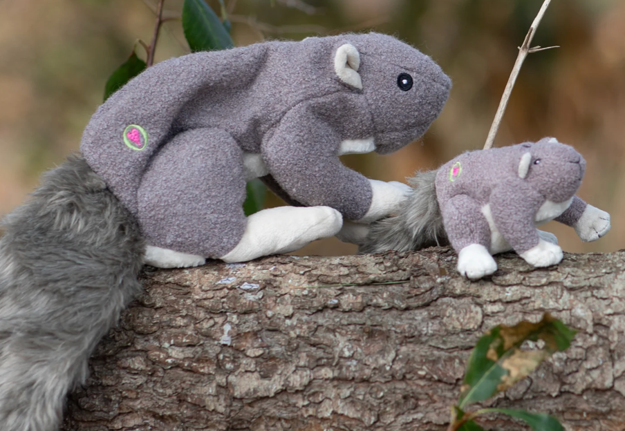 HuggleHounds Dog Toy Plush Big Feller Squirrel