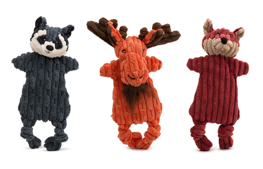 HuggleHounds Dog Toy Flatties Woodland Small