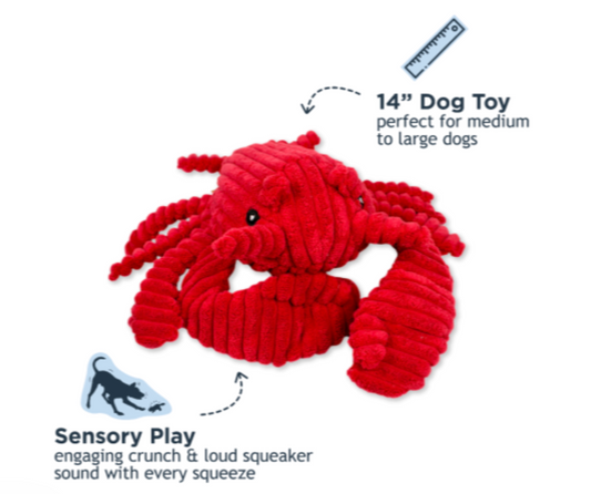 Tall Tails Dog Toy Plush Crunch Lobster 14"