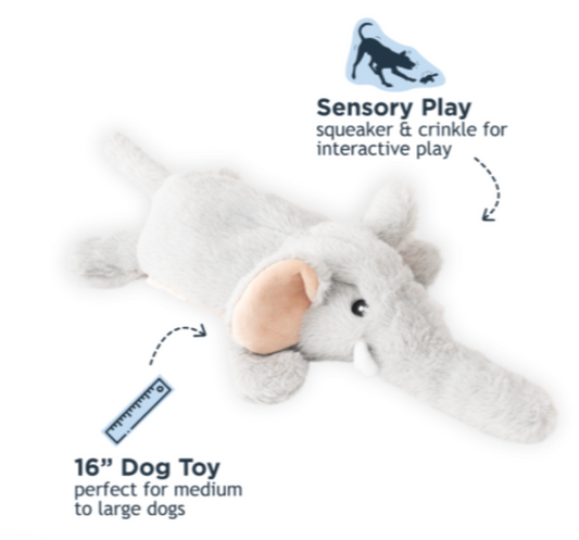 Tall Tails Dog Toy Stuffless Elephant 16"