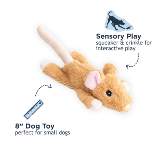 Tall Tails Dog Toy Stuffless Mouse 8"
