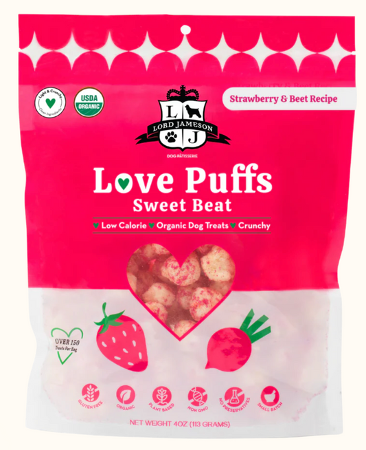 Lord Jameson Dog Treat Organic Love Puffs Sweet Beat