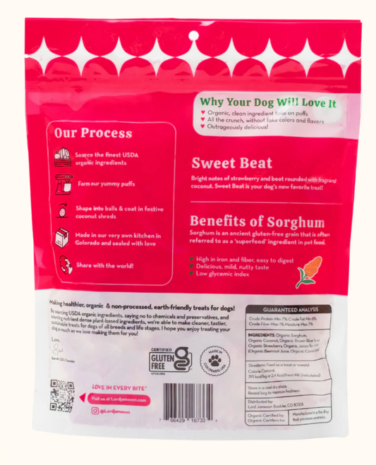 Lord Jameson Dog Treat Organic Love Puffs Sweet Beat