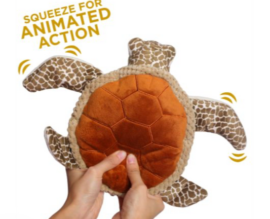 Tall Tails Dog Toy Animated Plush Sea Turtle 10"