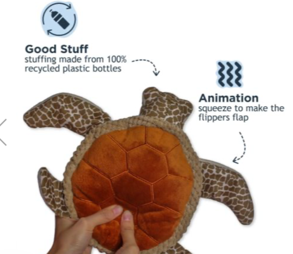 Tall Tails Dog Toy Animated Plush Sea Turtle 10"