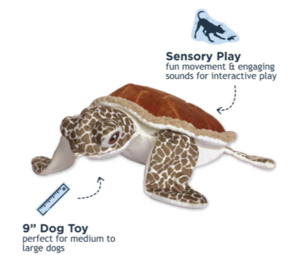 Tall Tails Dog Toy Animated Plush Sea Turtle 10"