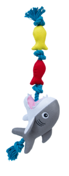 Territory Dog Toy Shark w/ Rope 20"