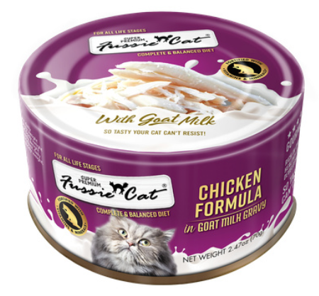 Fussie Cat Can CASE Premium Chicken Goat Milk 24/2.47oz