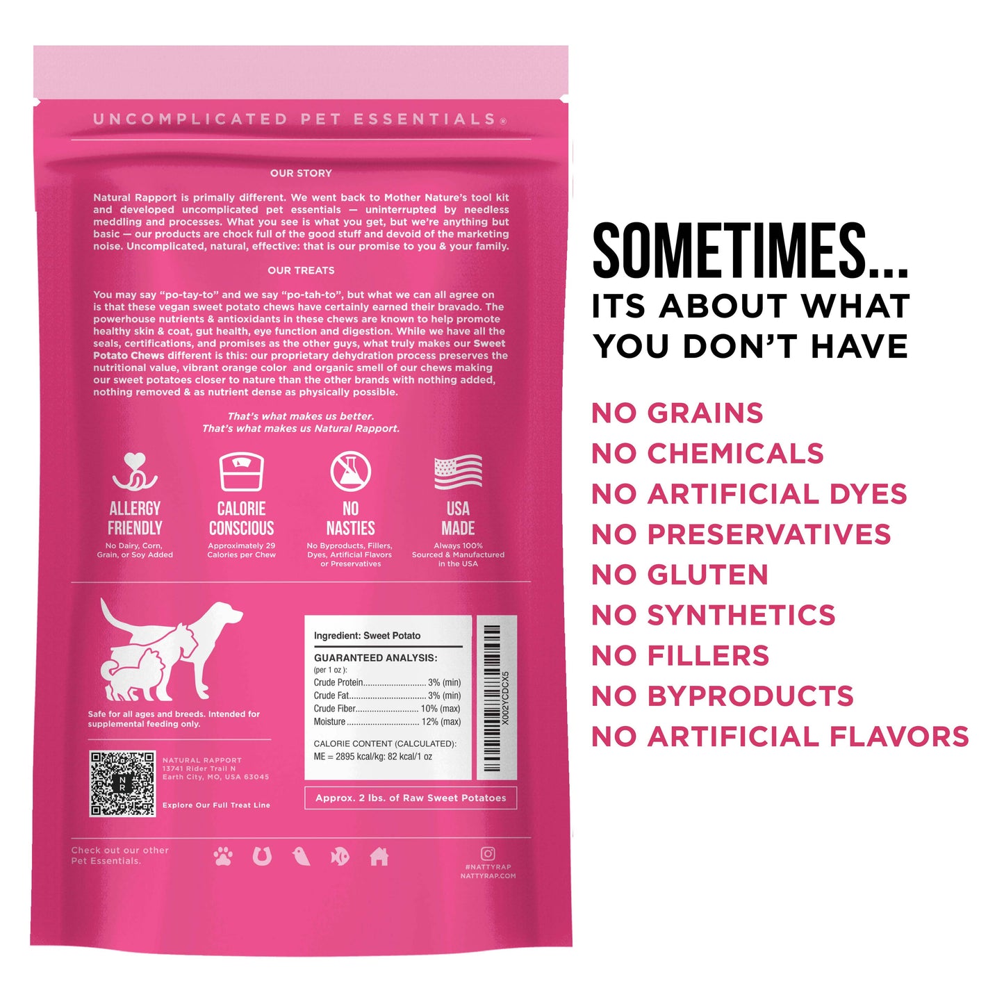 Natural Rapport The Only Dehydrated Sweet Potato Chews Dogs Need