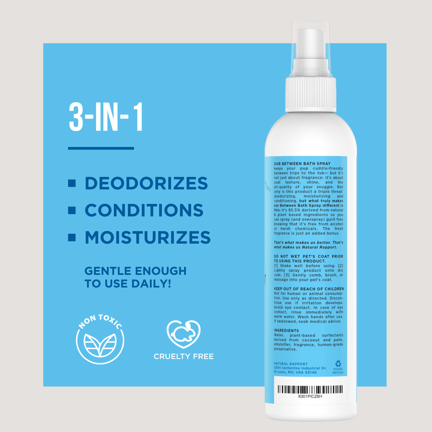 Natural Rapport The Only Between Bath Spray Dogs Need - Amber & Sandalwood