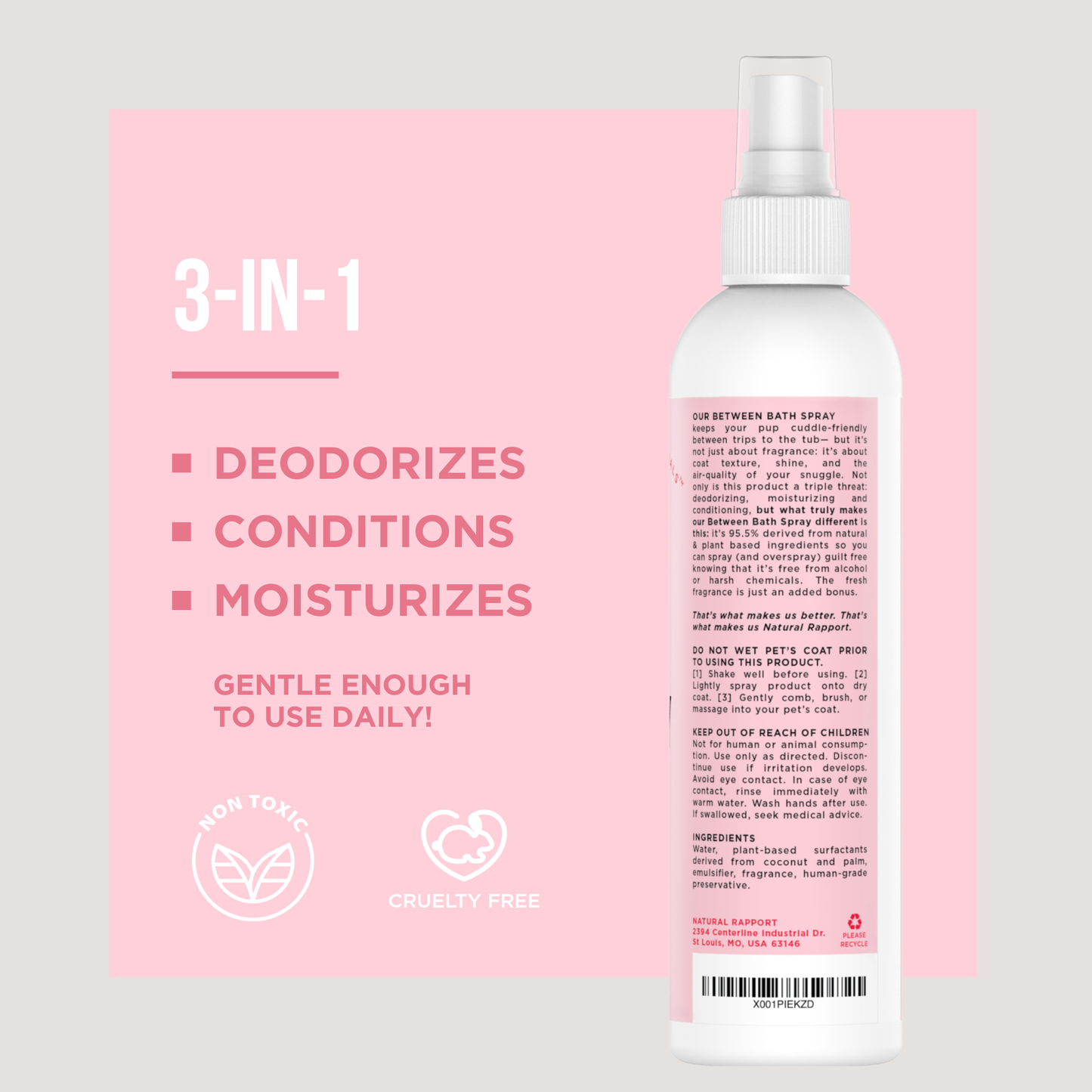 Natural Rapport The Only Between Bath Spray Dogs Need - Floral & Coconut