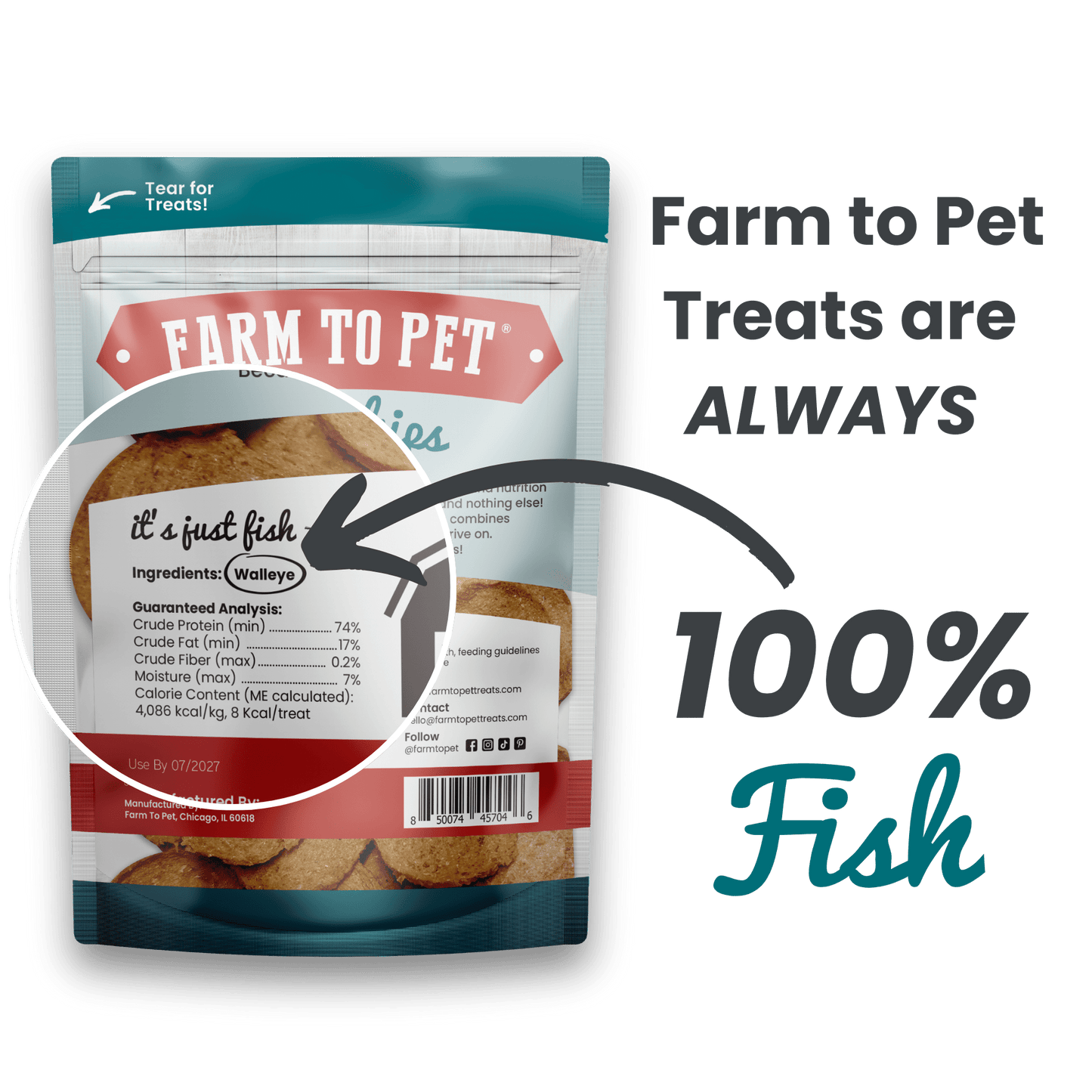Farm to Pet Fish Chips Dog Treats